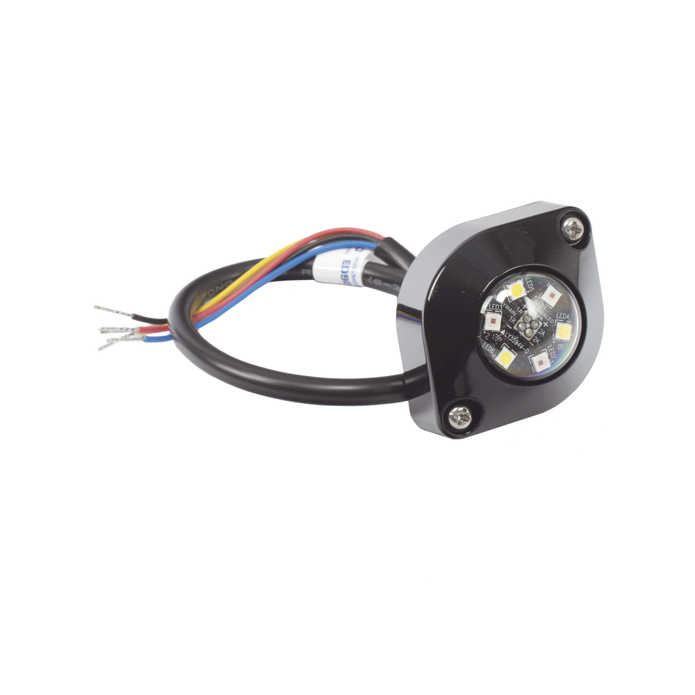Estrobo Oculto de 6 LED, Blanco, Lente Transparente, Bisel Negro - Imagen 4