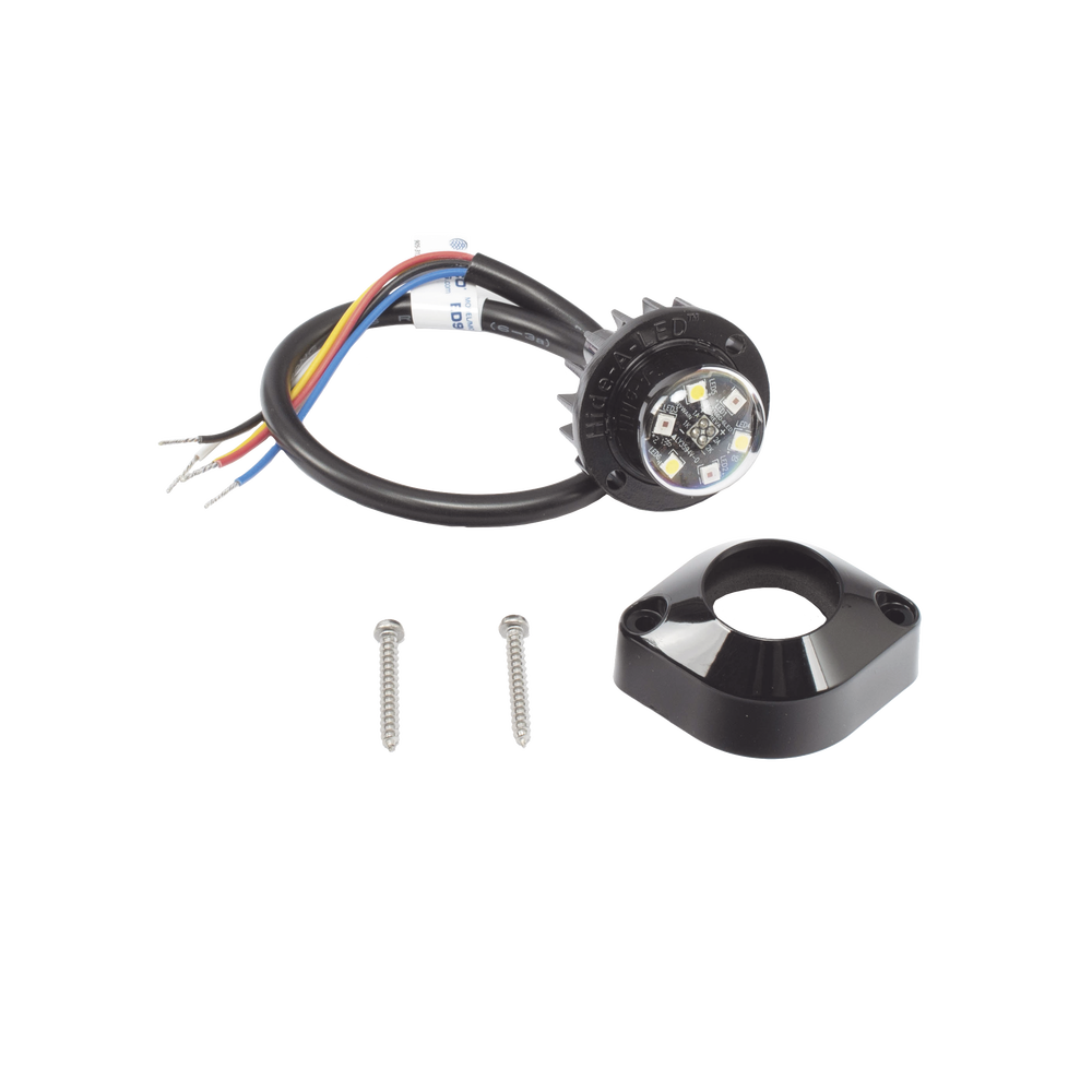 Estrobo Oculto de 6 LED, Blanco, Lente Transparente, Bisel Negro - Imagen 6
