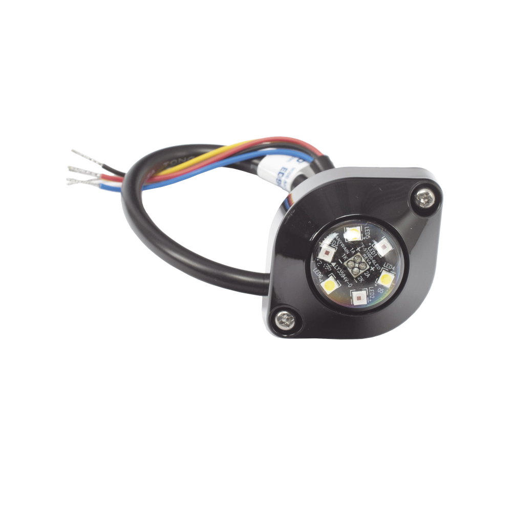 Estrobo Oculto de 6 LED, Blanco, Lente Transparente, Bisel Negro