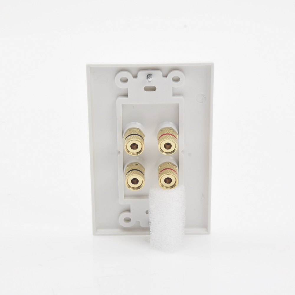 Placa de Pared | Postes de Unión Tipo Banana | Conexión para 2 Altavoces | Fácil Instalación | Conectores Chapados en Oro - Imagen 5