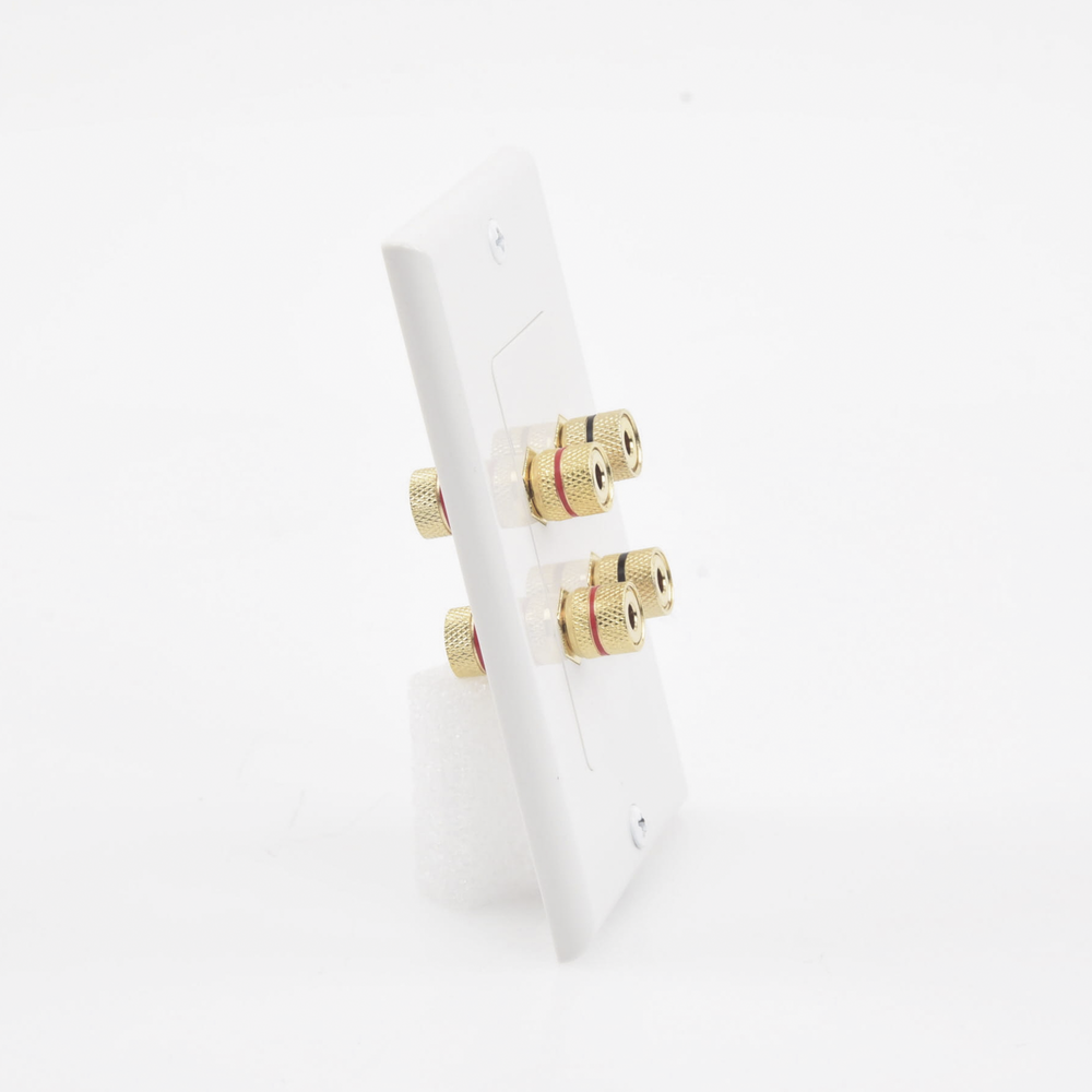 Placa de Pared | Postes de Unión Tipo Banana | Conexión para 2 Altavoces | Fácil Instalación | Conectores Chapados en Oro - Imagen 4