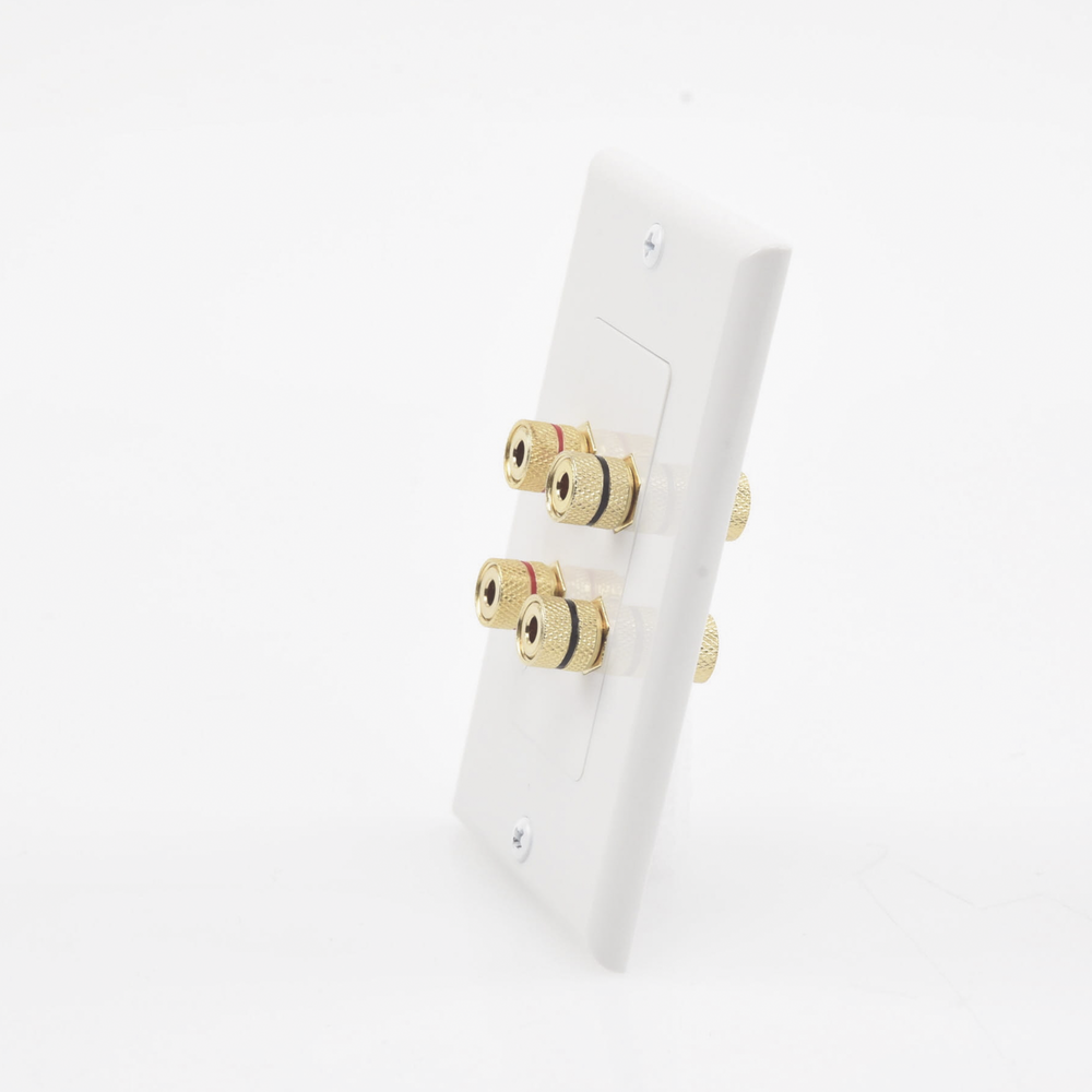 Placa de Pared | Postes de Unión Tipo Banana | Conexión para 2 Altavoces | Fácil Instalación | Conectores Chapados en Oro - Imagen 3