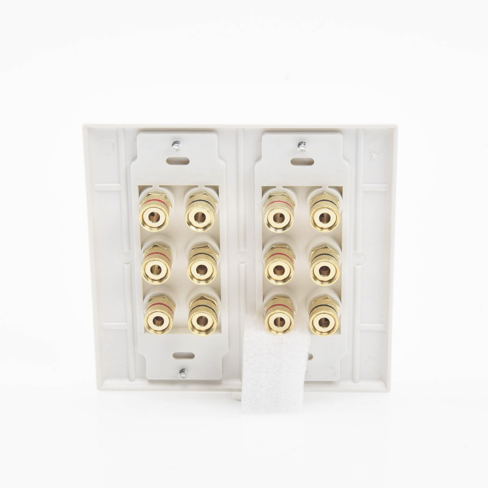 Placa de Pared | Postes de Unión Tipo Banana | Conexión para 6 Altavoces | Fácil Instalación | Conectores Chapados en Oro - Imagen 5