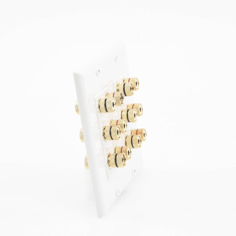 Placa de Pared | Postes de Unión Tipo Banana | Conexión para 6 Altavoces | Fácil Instalación | Conectores Chapados en Oro - Imagen 4