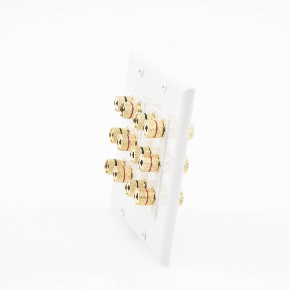 Placa de Pared | Postes de Unión Tipo Banana | Conexión para 6 Altavoces | Fácil Instalación | Conectores Chapados en Oro - Imagen 3