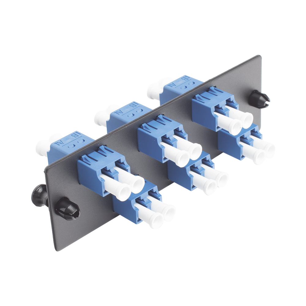 Placa Acopladora de Fibra Óptica FAP, con 6 Conectores LC Duplex (12 Fibras), para Fibra Monomodo OS1/OS2, Color Azul - Imagen 4