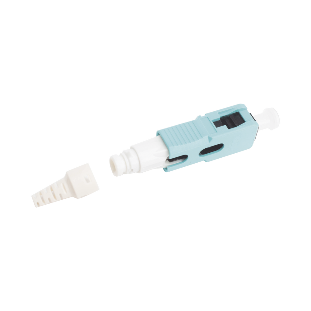 Conector de Fibra Óptica Pre-Pulido LightBow SC Simplex, Multimodo 50/125 (OM3/OM4), Re-Terminable, Color Aqua - Imagen 3