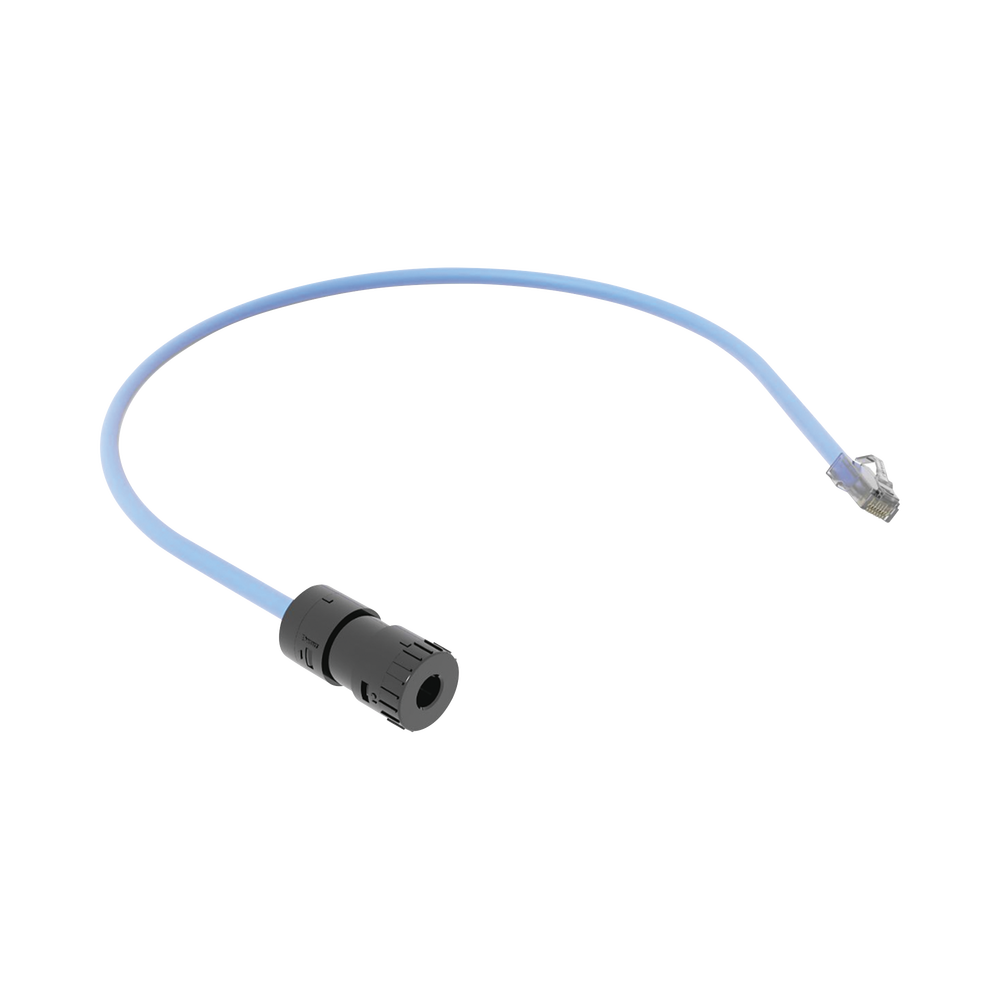 Cable de Conexión en Campo Jack a Plug RJ45, Categoría 6A, CMP (Plenum), 0.5 Metros (1.64 Pies), Color Azul