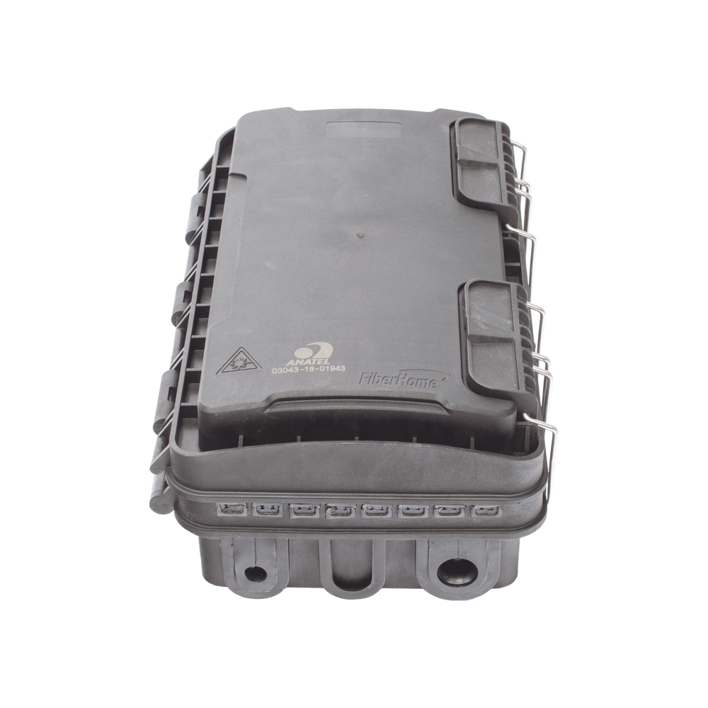 Caja de Distribución de Fibra Óptica para 24 Empalmes, con 8 acopladores SC/APC simplex, Exterior IP65, Color Negro - Imagen 3