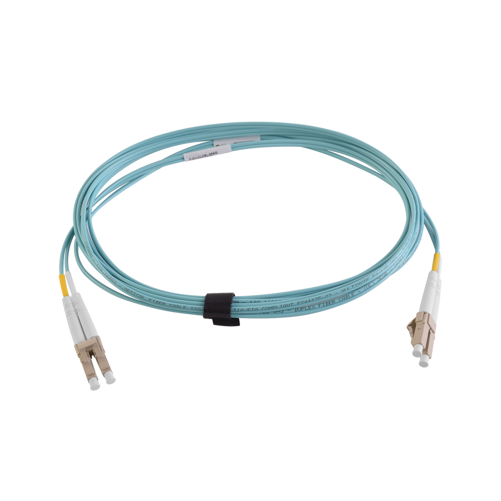 Jumper de Fibra Óptica Multimodo 50/125 XGLO OM4, LC-LC Duplex, OFNR, Color Aqua, 3 Metros (9.84 Pies)