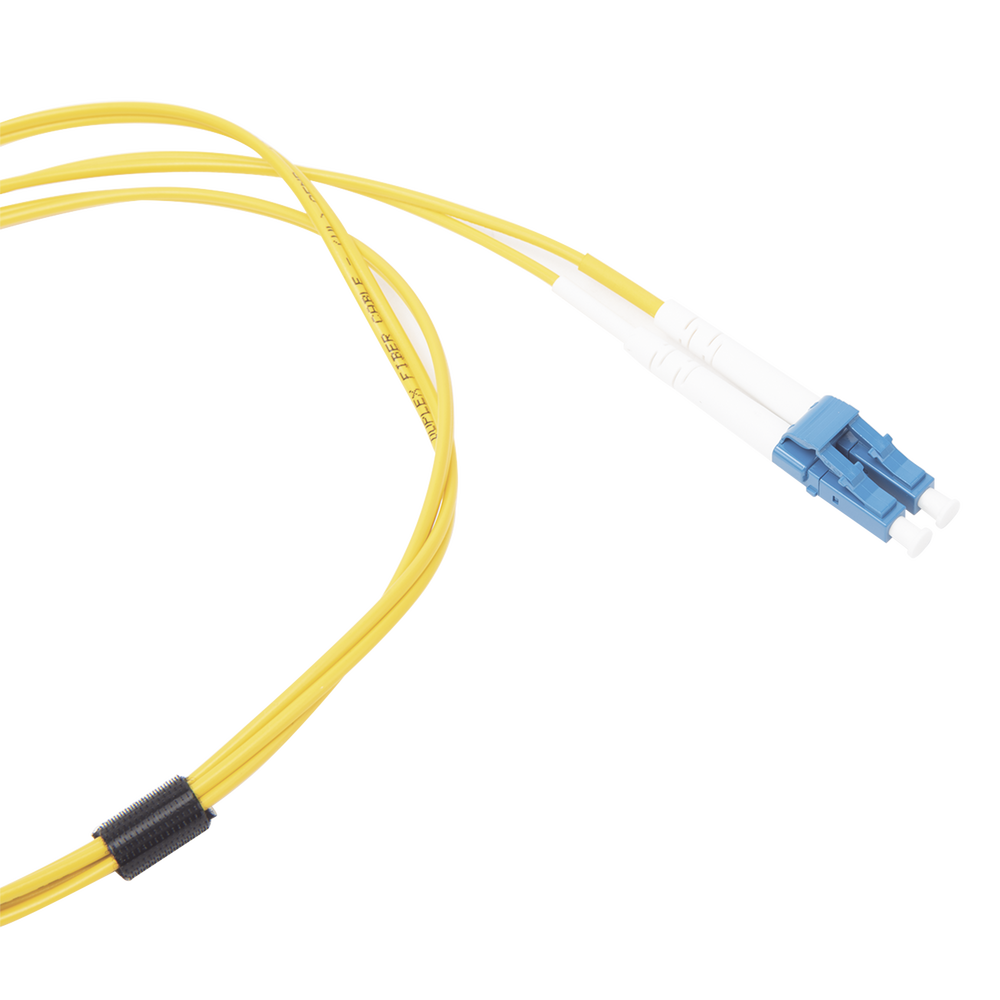 Jumper de Fibra Óptica Monomodo (OS2), XGLO, Riser, LC/UPC-LC/UPC Duplex, OFNR, Color Amarillo, 1 Metro (3.28 Pies) - Imagen 3