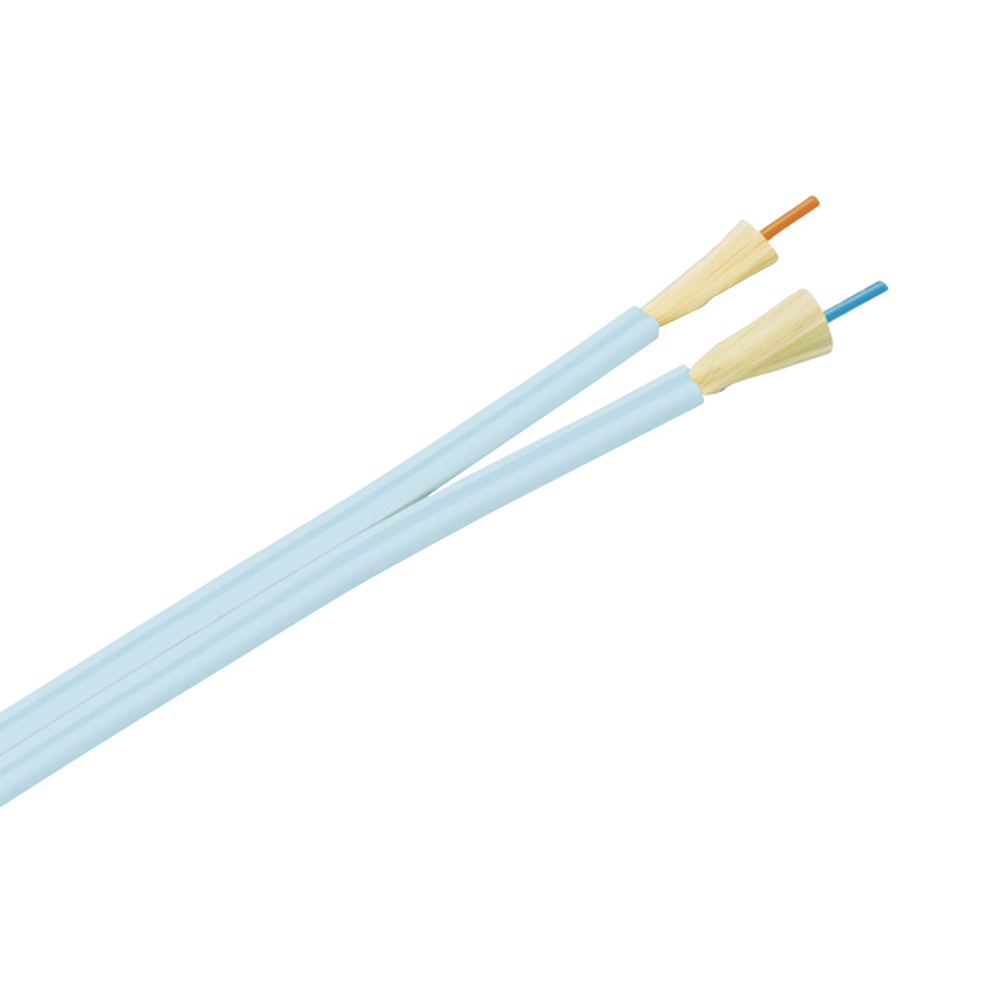 Cable de Fibra Óptica de 2 Hilos, Multimodo OM3 50/125 Optimizada, Interior, Tight Buffer 900um, No Conductiva (Dieléctrica), OFNP (Plenum), Precio Por Metro