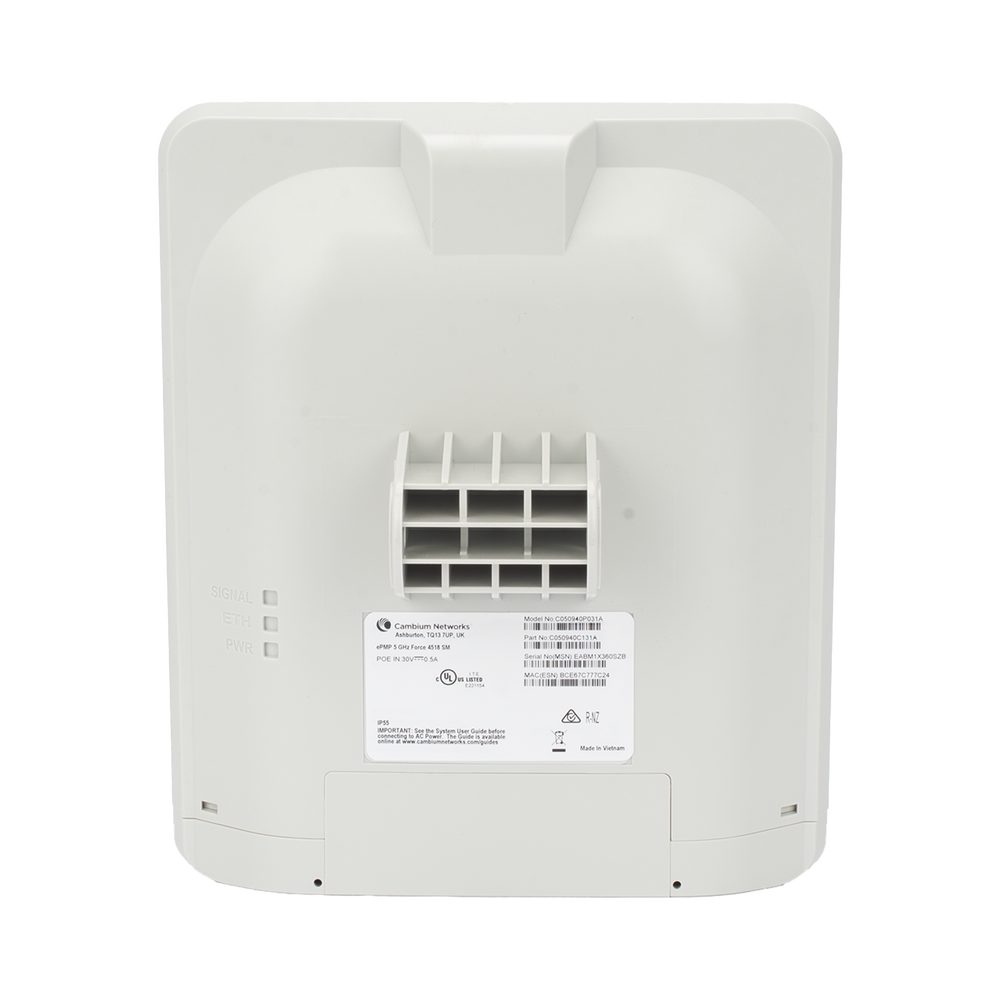 1 Gbps de capacidad / Suscriptor en 5 GHz / Force 4518 / 5 GHz / Antena Panel 18 dBi / Canales 20-40-80 MHz / MIMO 2x2 para una comunicación sin intermitencia / IP55 / PoE Incluido / Garantía 3 Años / (C050940C131A) - Imagen 3