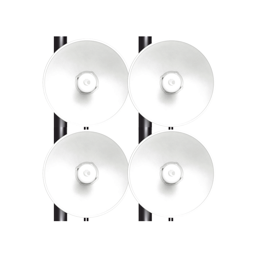 Kit de 4 radios FORCE4625 de alto Desempeño / Wi-Fi 6E / Hasta 1 Gbps / 5925 - 7125 MHz / Antena Integrada 25 dBi