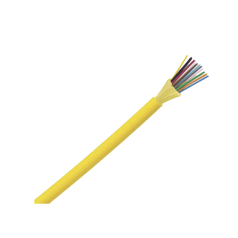 Cable de Fibra Óptica de 12 Hilos, Monomodo OS2 9/125, Interior, Tight Buffer 900um, No Conductiva (Dieléctrica), OFNP (Plenum), Precio Por Metro