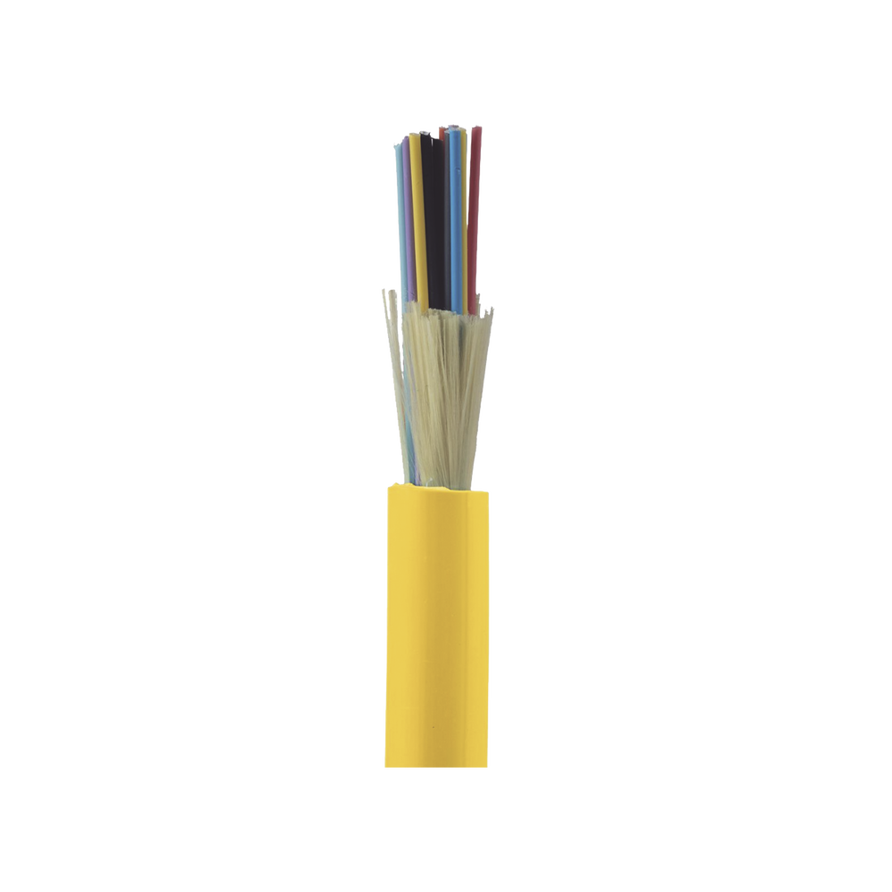 Cable de Fibra Óptica de 24 Hilos, Monomodo OS2 9/125, Interior, Tight Buffer 900um, No Conductiva (Dieléctrica), OFNP (Plenum), Precio Por Metro