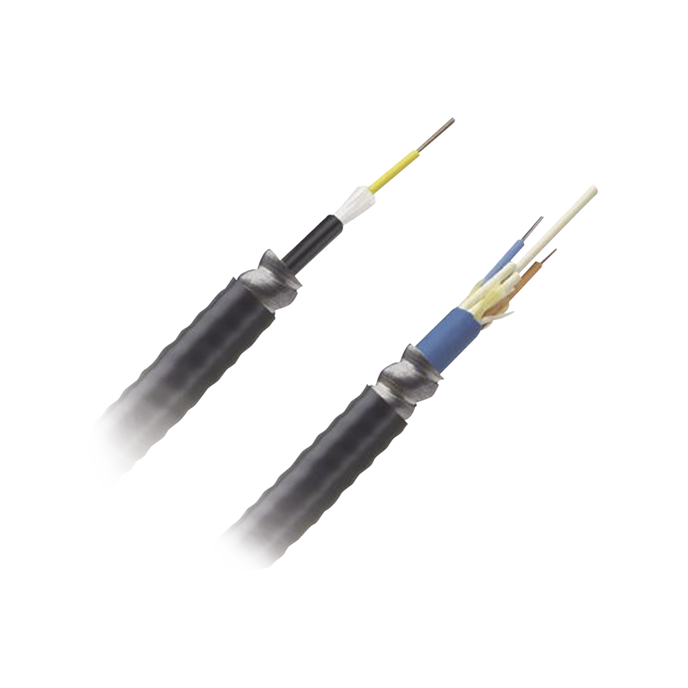 Cable de Fibra Óptica de 12 Hilos, Monomodo OS2, Interior/Exterior, Armada, Loose Tube 250um, OFCR (Riser), Precio Por Metro