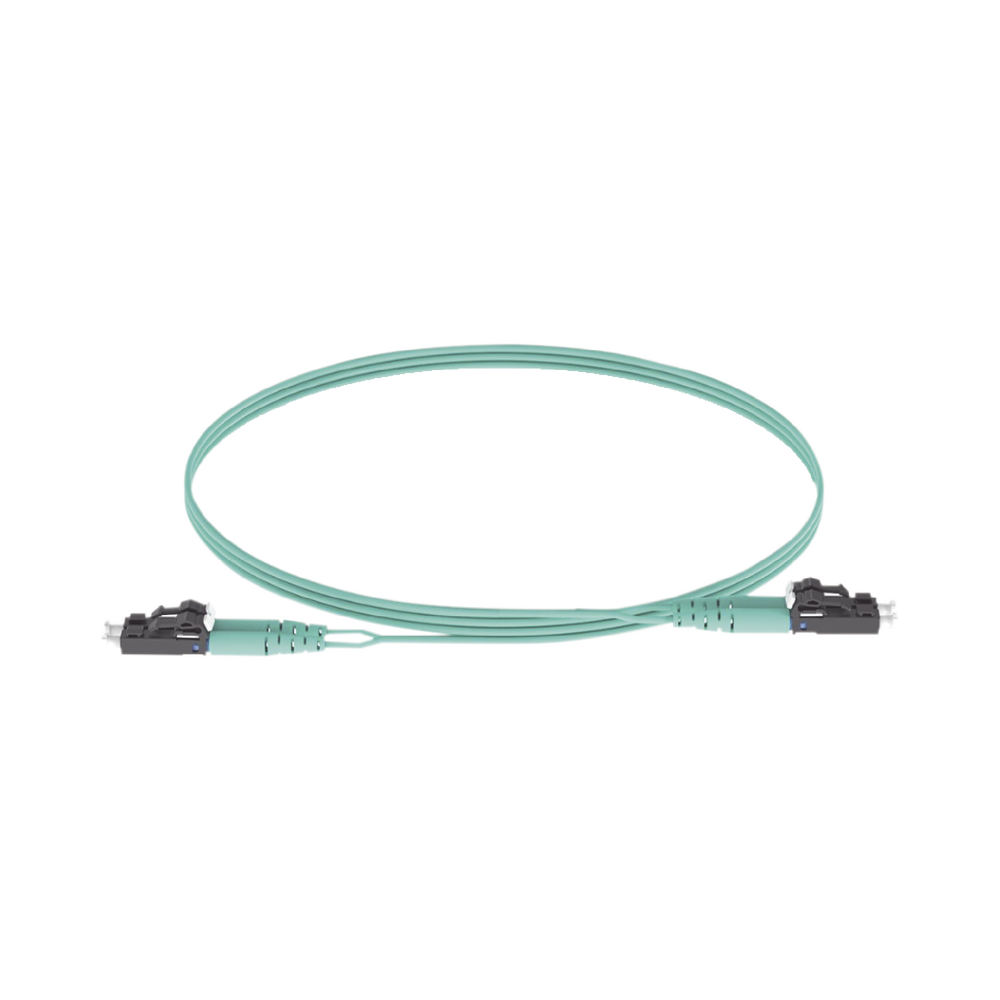 Jumper de Fibra Optica Multimodo 50/125 OM3, LC-LC Duplex, OFNR (Riser), Color Aqua, 5 Metros (16.40 Pies) - Imagen 2