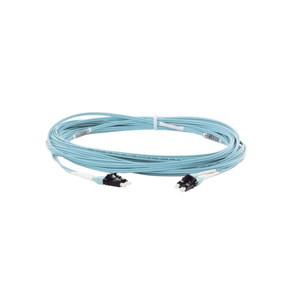 Jumper de Fibra Optica Multimodo 50/125 OM4, LC-LC Duplex, OFNR (Riser), Color Aqua, 10 Metros (32.81 Pies) - Imagen 2