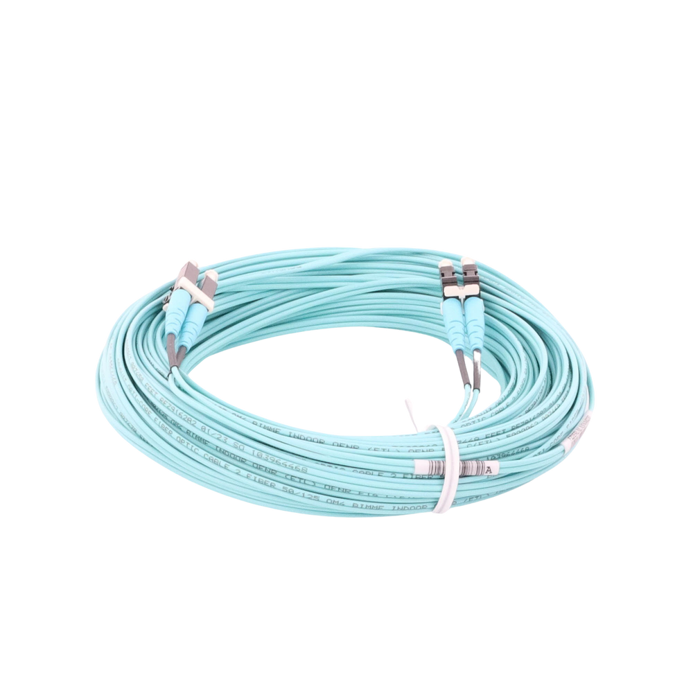Jumper de Fibra Optica Multimodo 50/125 OM4, LC-LC Duplex, OFNR (Riser), Color Aqua, 20 Metros (65.62 Pies) - Imagen 3