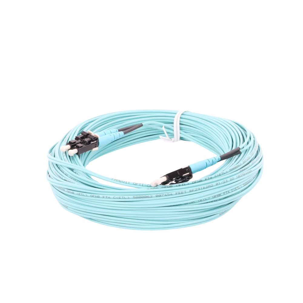 Jumper de Fibra Optica Multimodo 50/125 OM4, LC-LC Duplex, OFNR (Riser), Color Aqua, 20 Metros (65.62 Pies) - Imagen 5