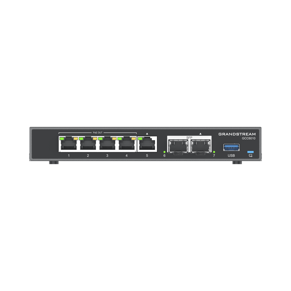 4 en 1: Firewall Nueva Generación, Router, IP PBX (24 usuarios / 8 llamadas), Switch Gigabit de 5 Puertos (4 PoE) y 2 Puertos SFP 2.5 Gigabit