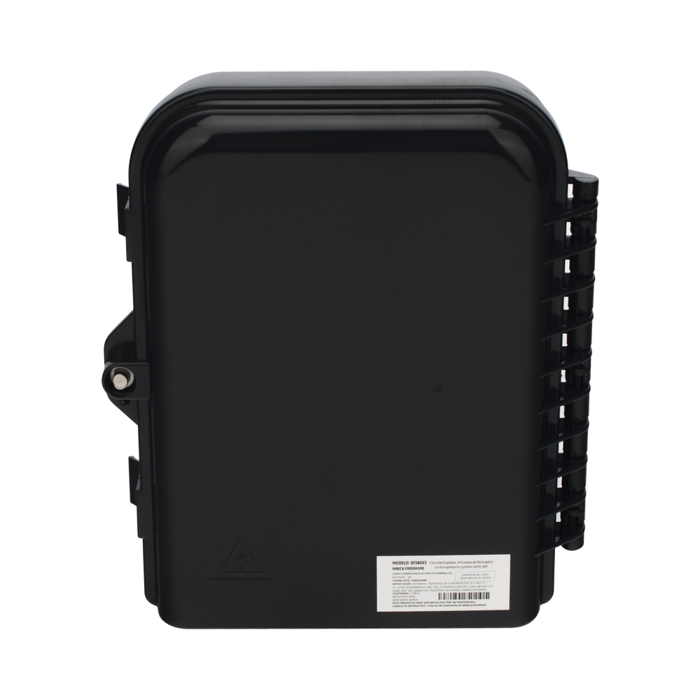 Cierre de Empalme para 24 fusiones de fibra óptica, Interior/Exterior, con 8 acopladores SC/APC y splitter 1x8 SC/APC Incluido, IP65, 3 Puertos para Fibra Troncal o Distribución