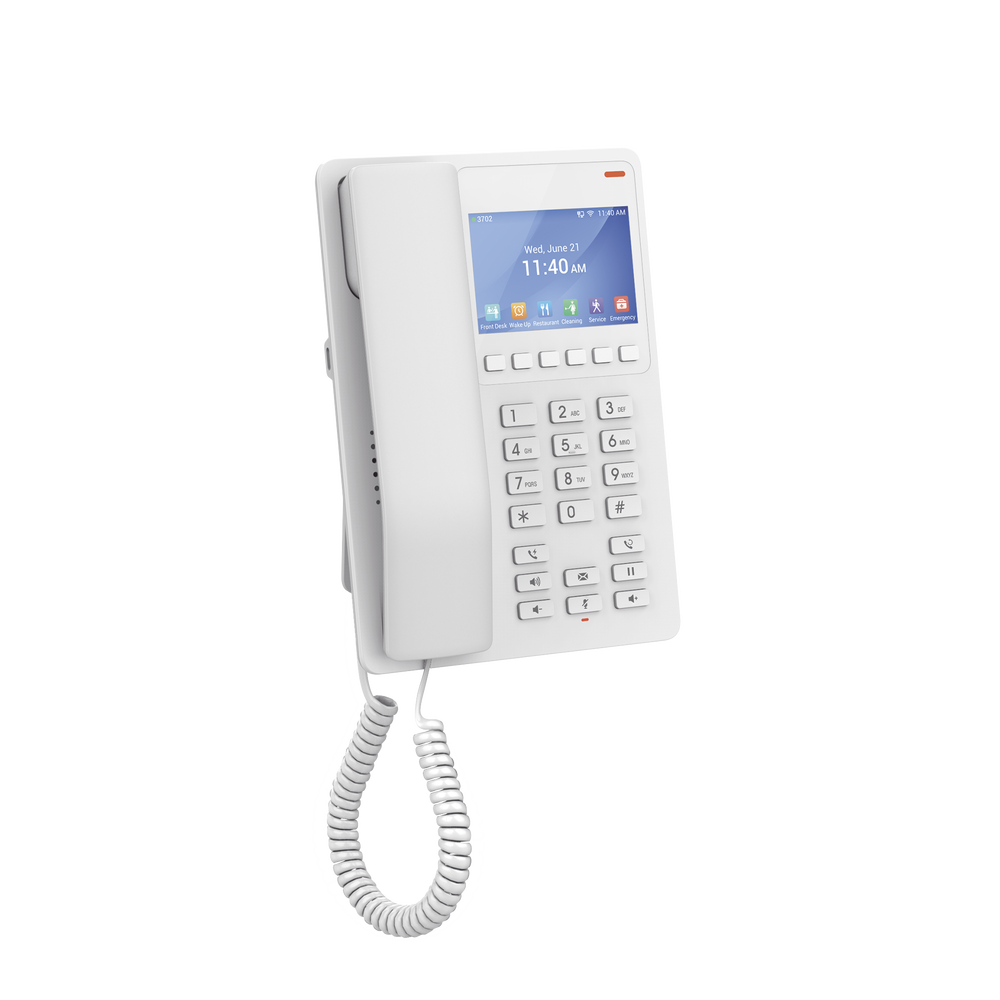 Teléfono IP Hotelero con pantalla LCD a color, 2 líneas SIP con 2 cuentas, codec Opus, IPV4/IPV6, color blanco, con gestión en la nube GDMS - Imagen 5