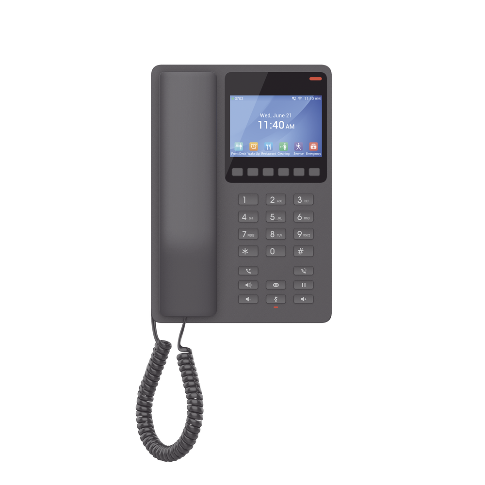 Teléfono IP Hotelero con pantalla LCD a color, 2 líneas SIP con 2 cuentas, codec Opus, IPV4/IPV6, color negro, con gestión en la nube GDMS - Imagen 5