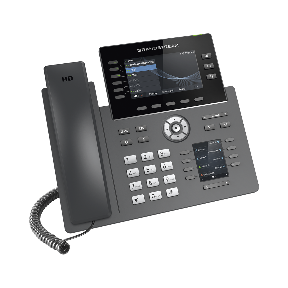 Teléfono IP Wi-Fi, Grado Operador, 6 líneas SIP con 6 cuentas, pantalla a color 4.3", puertos Gigabit, Bluetooth, PoE, codec Opus, IPV4/IPV6 con gestión en la nube GDMS - Imagen 4