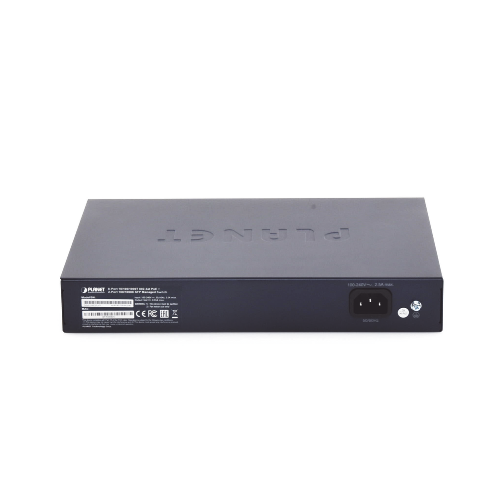 Switch Administrable Capa 2, 8 Puertos PoE 802.3af/at Gigabit, 140 W Max, 2 Puertos SFP, Modo Extendido Hasta 250 m, Soporta Administración en Nube CloudNMS ( HW Rev. 3.0 en Adelante). - Imagen 5