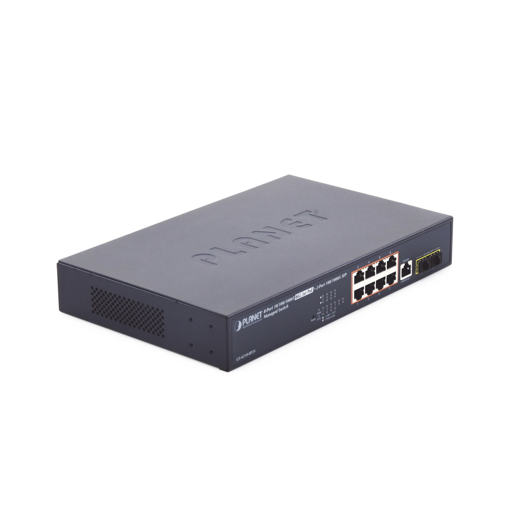 Switch Administrable Capa 2, 8 Puertos PoE 802.3af/at Gigabit, 140 W Max, 2 Puertos SFP, Modo Extendido Hasta 250 m, Soporta Administración en Nube CloudNMS ( HW Rev. 3.0 en Adelante). - Imagen 3