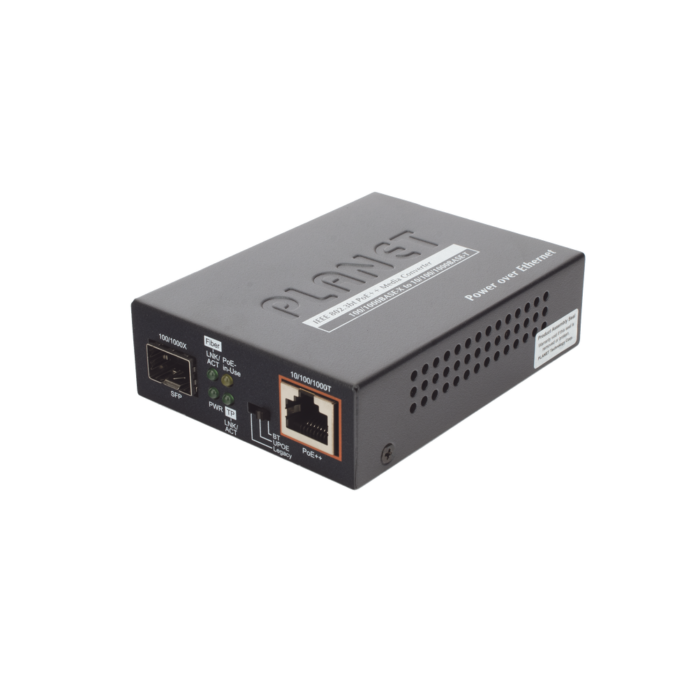 Convertidor de Medios PoE, 1 Puerto RJ45 Gigabit con Salida PoE 802.3af/at/bt (Hasta 60 W)/ 1 Puerto SFP 100/1000BASE-X - Imagen 4