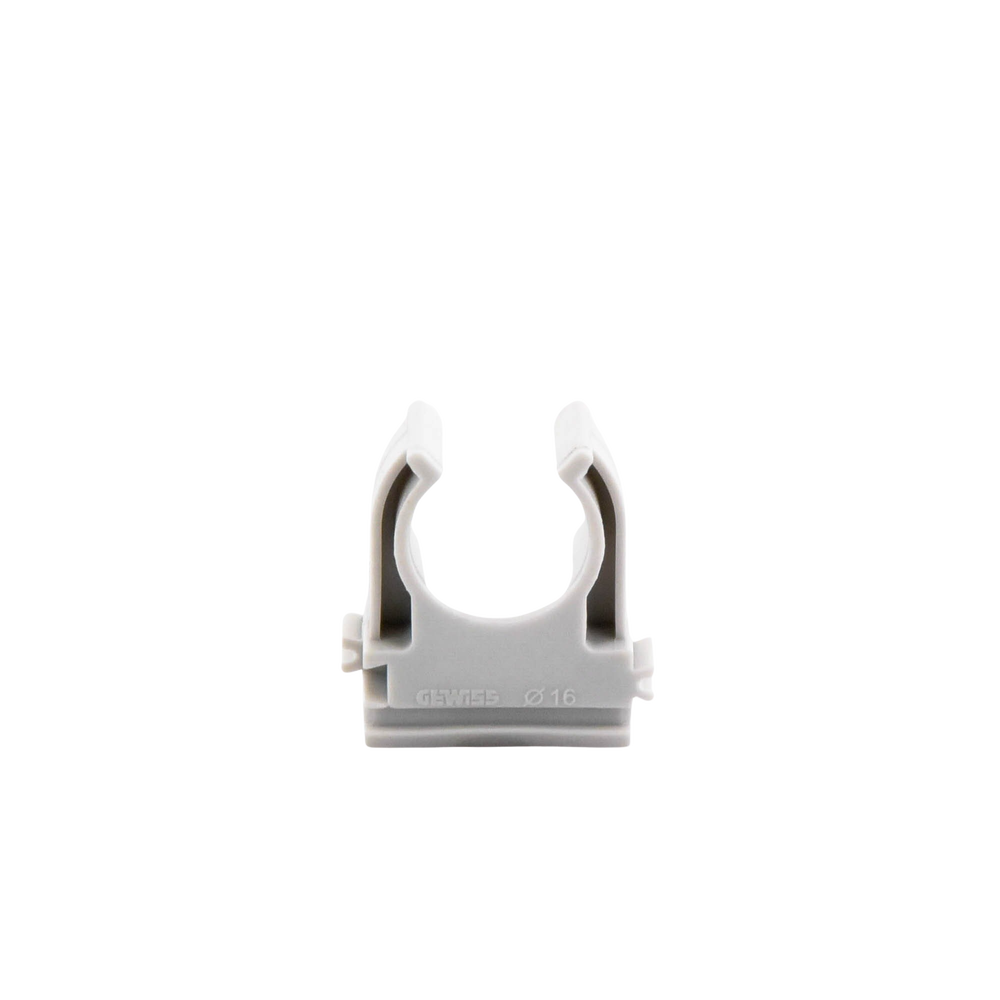 Soporte de presión (Abrazadera), PVC Auto-extinguible, abierto para tubería de 16 mm - Imagen 3