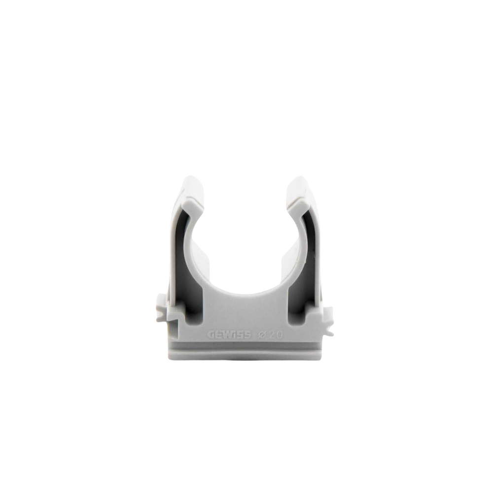 Soporte de presión (Abrazadera), PVC Auto-extinguible, abierto para tubería de 20 mm - Imagen 3