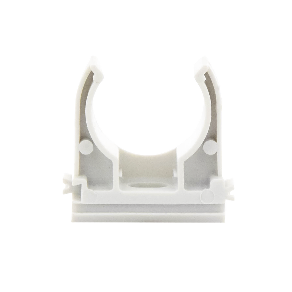Soporte de presión (Abrazadera), PVC Auto-extinguible, abierto para tubería de 25 mm - Imagen 3