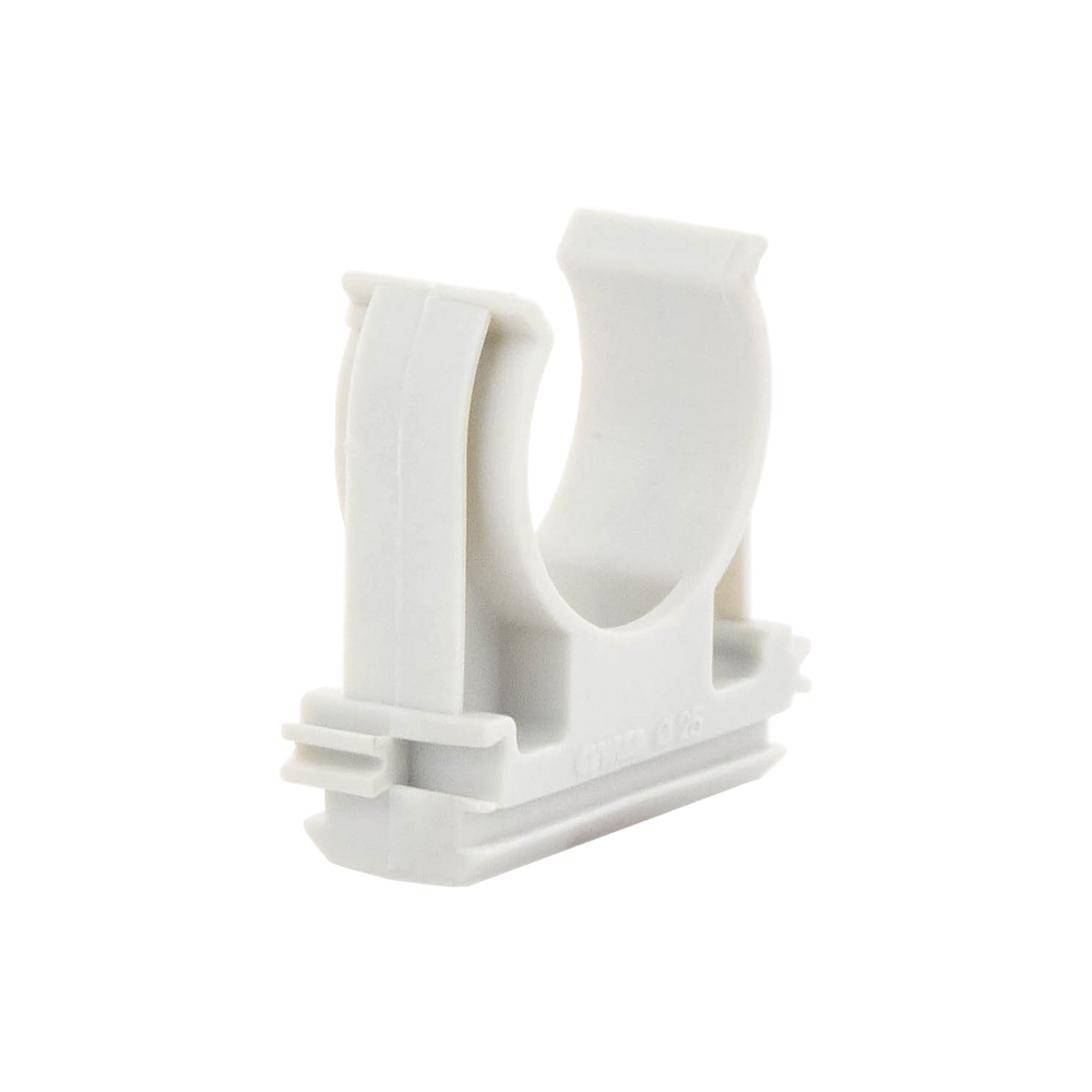 Soporte de presión (Abrazadera), PVC Auto-extinguible, abierto para tubería de 25 mm - Imagen 4