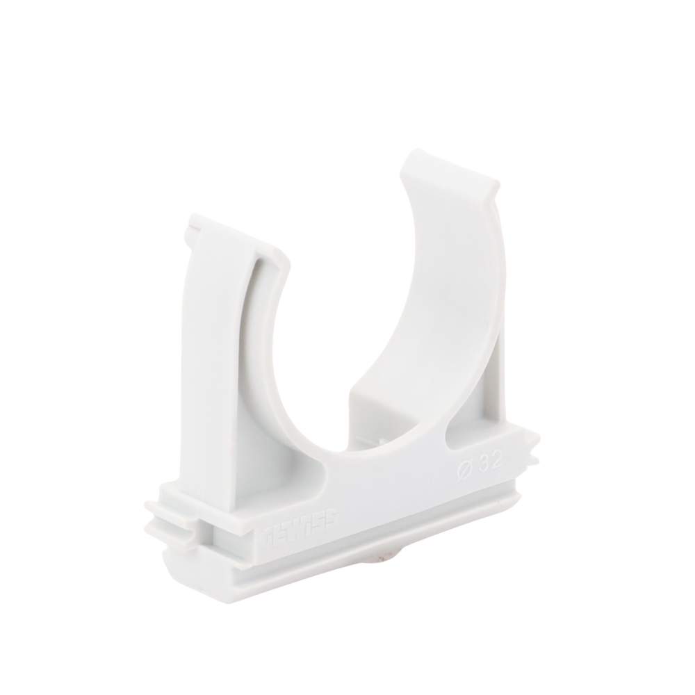 Soporte de presión (Abrazadera), PVC Auto-extinguible, abierto para tubería de 32 mm - Imagen 3
