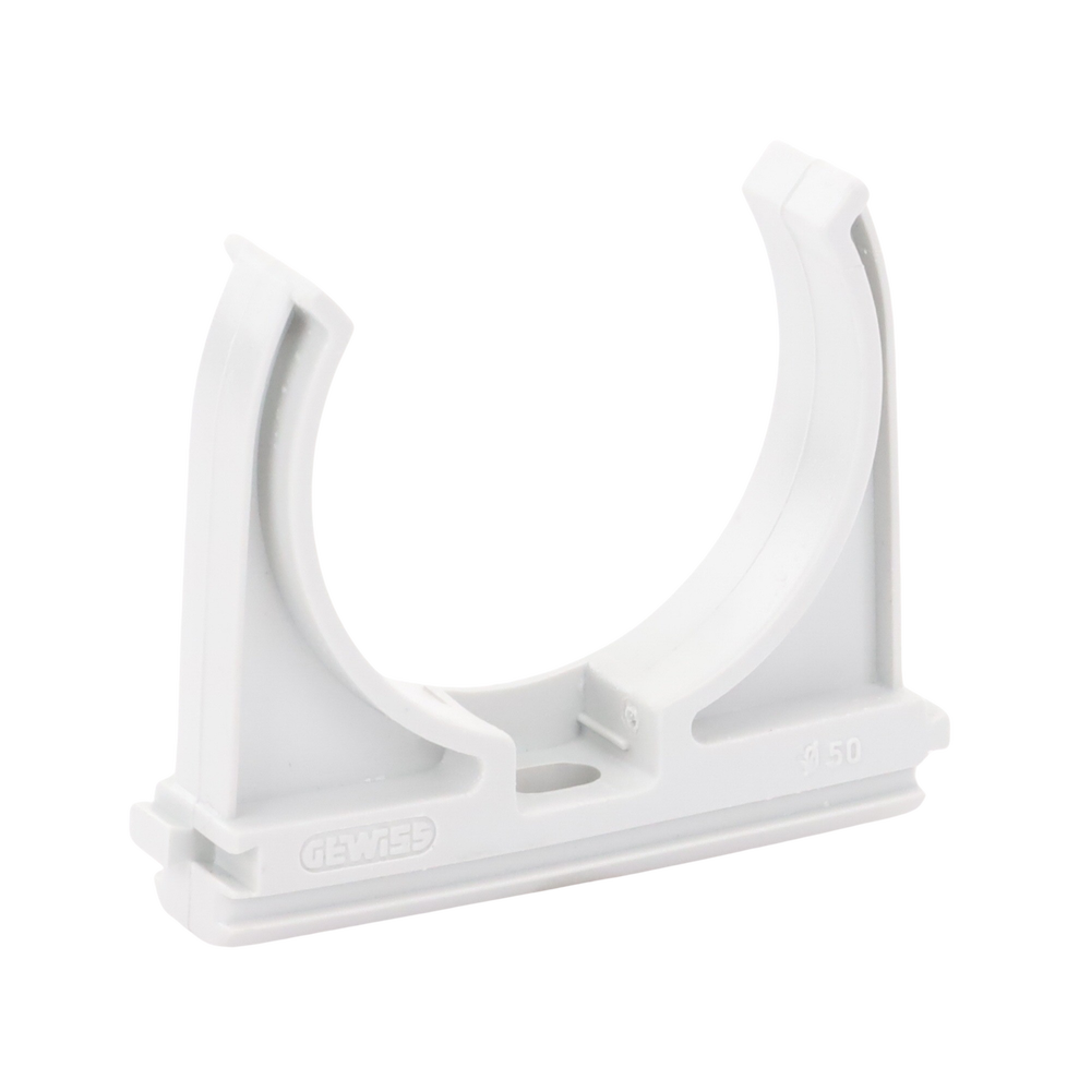 Soporte de presión (Abrazadera), PVC Auto-extinguible, abierto para tubería de 50 mm - Imagen 5