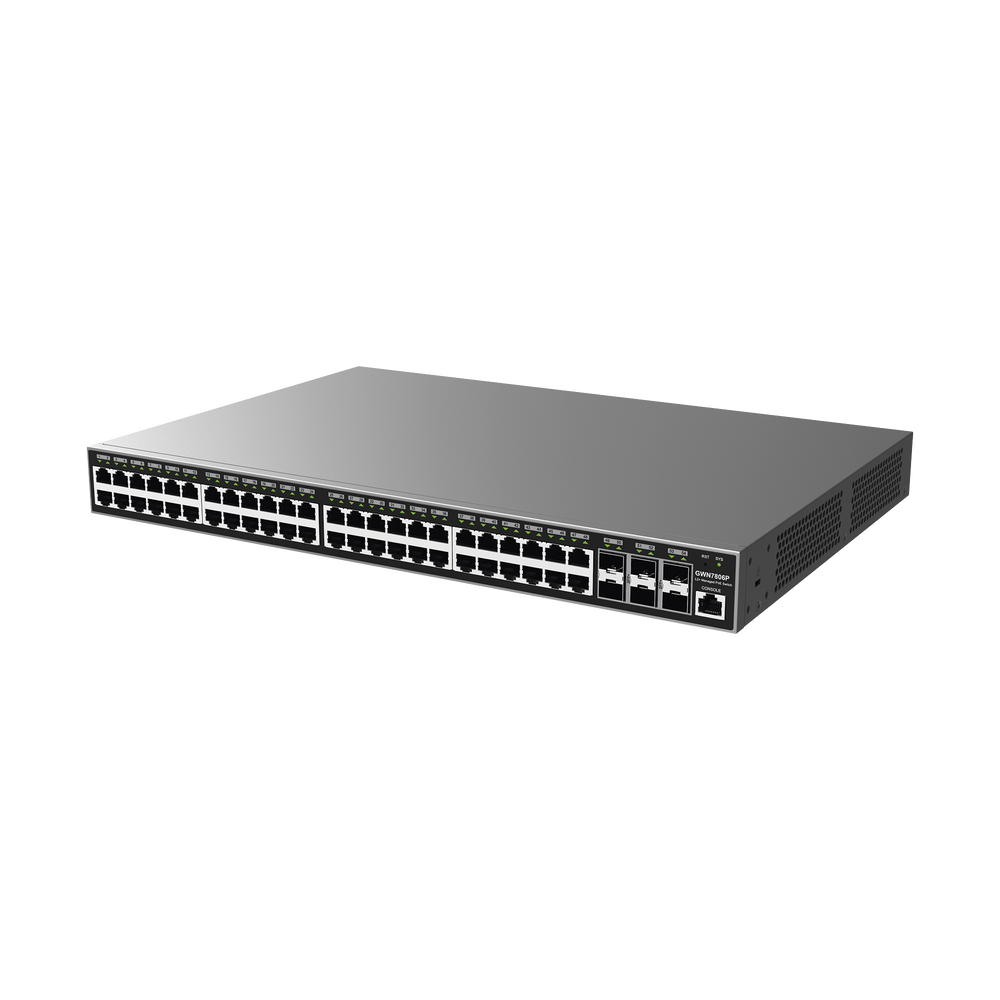 Switch Gigabit PoE+ Administrable / 48 puertos 10/100/1000 Mbps + 6 Puertos SFP+ / Hasta 400W / Compatible con GWN Cloud. - Imagen 4
