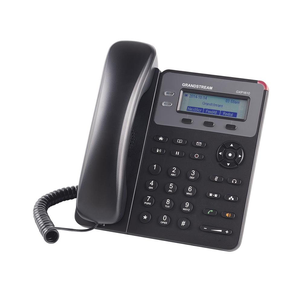 Teléfono IP SMB de 1 Línea, 1 Cuenta SIP con 3 teclas de función programables y conferencia de 3 vías. 5Vcc