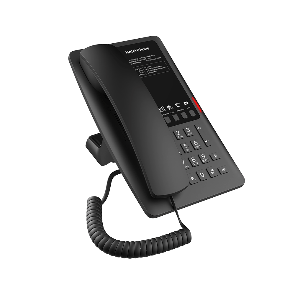 Teléfono IP Hotelero / 2 Líneas SIP / 5 Teclas Programables / Puerto USB-A de Carga / PoE 802.3af / Ethernet 10/100 / Audio HD Manos Libres - Imagen 3