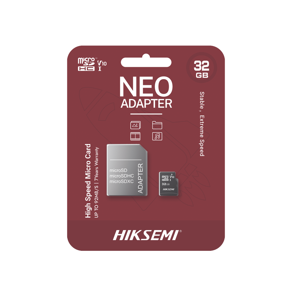 Memoria microSD con Adaptador / 32 GB / Clase 10 / NAND TLC / 92 MB/s Lectura / Multipropósito