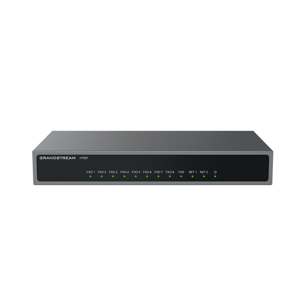 Gateway Analógico 8 FXO  (Conectar Lineas Analógicas) / 3 Perfiles SIP / 1 Puerto FXS / NAT de Alto Rendimiento / Soporte Lifeline / Fax T.38 / Cifrado AES / Failover SIP / Conferencia de Voz 3 Vías