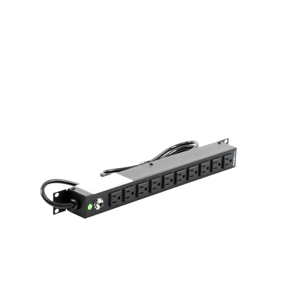 Multicontacto Horizontal (PDU) de 10 Contactos (NEMA 5-15R) Rack 19" 1UR. Voltaje Entrada/Salida: 120Vca/15A - Imagen 4