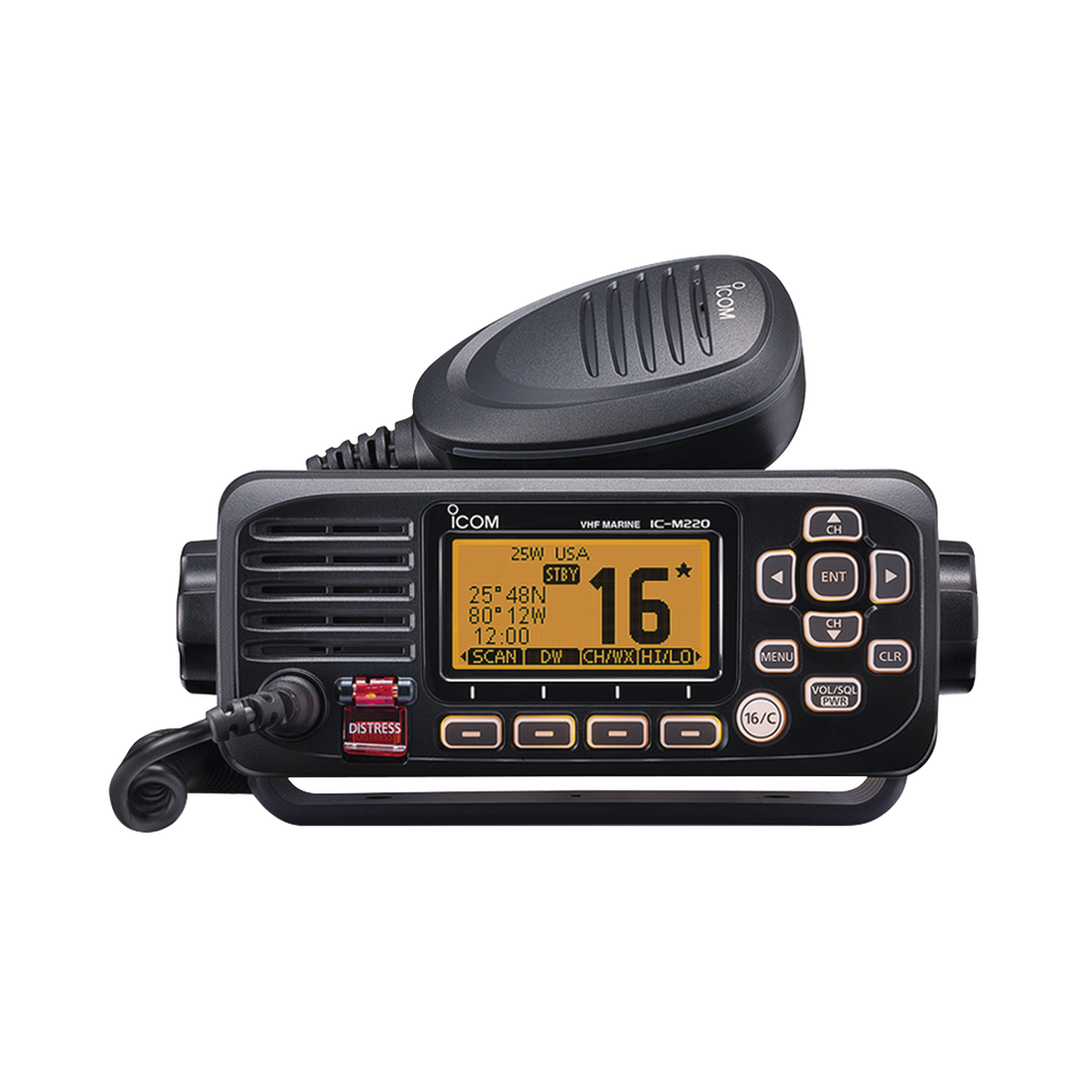 Radio Marina VHF / 25W Potencia TX / IPX7 Submersible 1m 30min / Display Full Dot-Matrix / Receptor DSC Clase D Dedicado / Micrófono HM-237B / NMEA 0183 / AquaQuake / Hecho en Japón