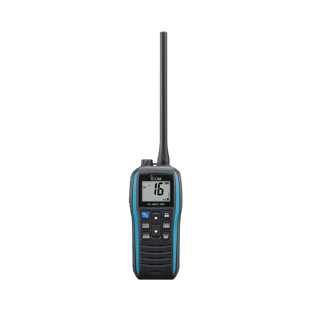 Radio Marina VHF Portátil / Flotante IPX7 / 5W Potencia Transmisión / USB-C / Eco Mode 14 Horas / Float'n Flash / AquaQuake / Rango 156-163 MHz
