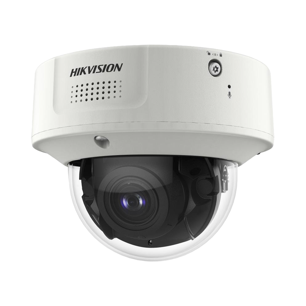Domo IP 4 Megapixel / Lente Mot. 2.8 a 12 mm 2 / 40 mts IR EXIR / 2 Analiticos Simultaneos / DeepinView / 2 Micrófonos Integrados  / IP67 / IK10 / H.265+ / WDR 150 dB / Captura Facial / Búsqueda por Atributos / Conteo de Personas