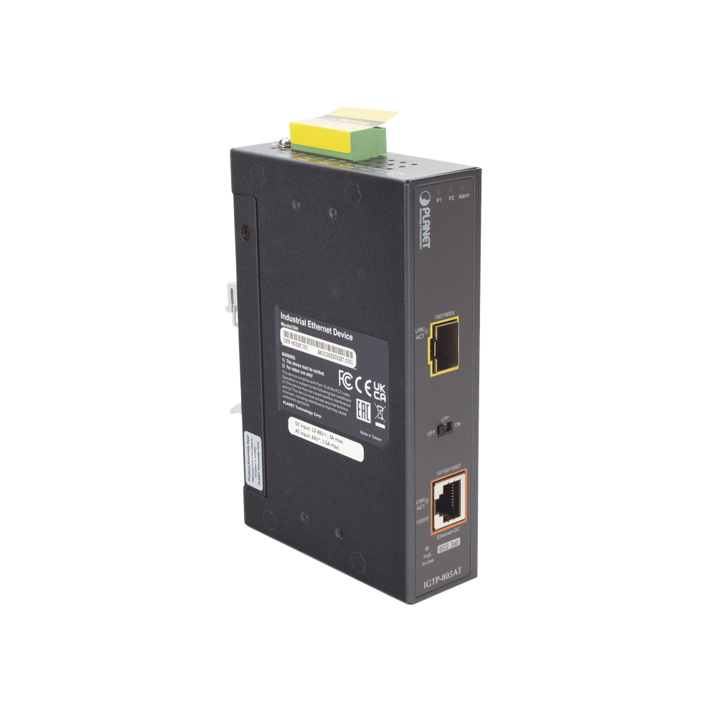 Convertidor de Medios PoE Industrial, Puerto SFP 1000BASE-SX/LX a Puerto RJ45 Gigabit con Salida PoE 802.3at (Hasta 30 W). - Imagen 6