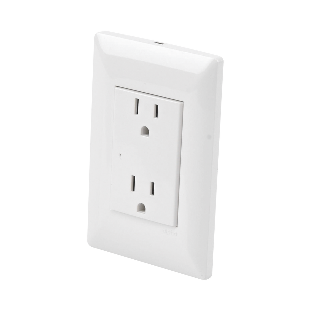 Contacto Inteligente de Pared Doble 120, 15A, con Supresor de Picos Tipo A.